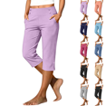 thumbnail image 1 of Sunnin Womens High Waist Golf Capri Pants with Pockets Stretch Lightweight Work Trousers, 1 of 9