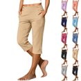 thumbnail image 1 of Sunnin Womens High Waist Golf Capri Pants with Pockets Stretch Lightweight Work Trousers, 1 of 9