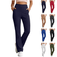 thumbnail image 1 of Sunnin Womens High Waisted Bootcut Yoga Pants with Pockets Stretch Workout Trousers, 1 of 9