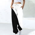 thumbnail image 1 of Sunnin Womens Pants Color Block Drawstring Elastic Waist Cuffed Jogger Everyday Pants, 1 of 5