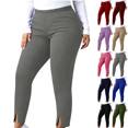 thumbnail image 1 of Sunnin Womens Plus Size Yoga Pants Split Hem Elastic Waist Stretch Tapered Leggings Wear, 1 of 8