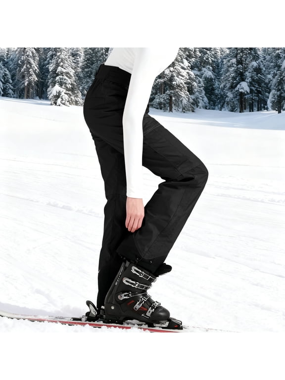 Womens Ski Pants Color Block Windproof Waterproof Button Closure Lightweight Snow Pants