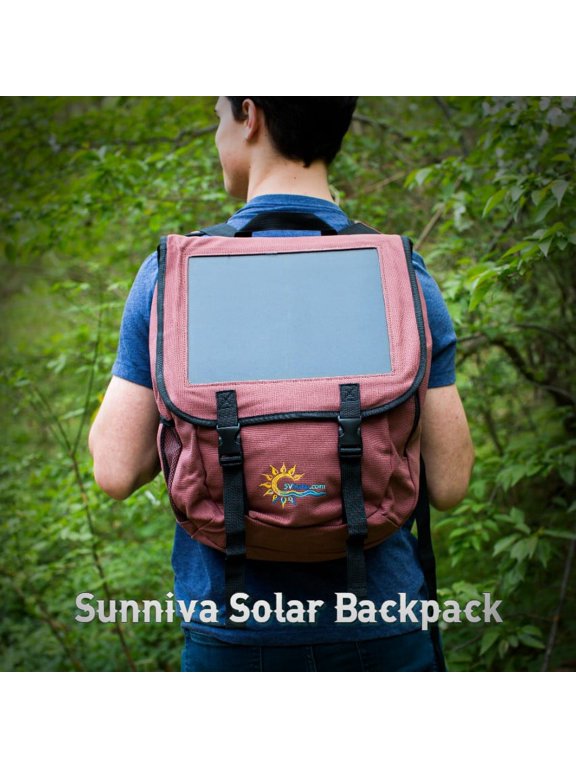 Sunniva Solar Backpack with Power Bank, Brown
