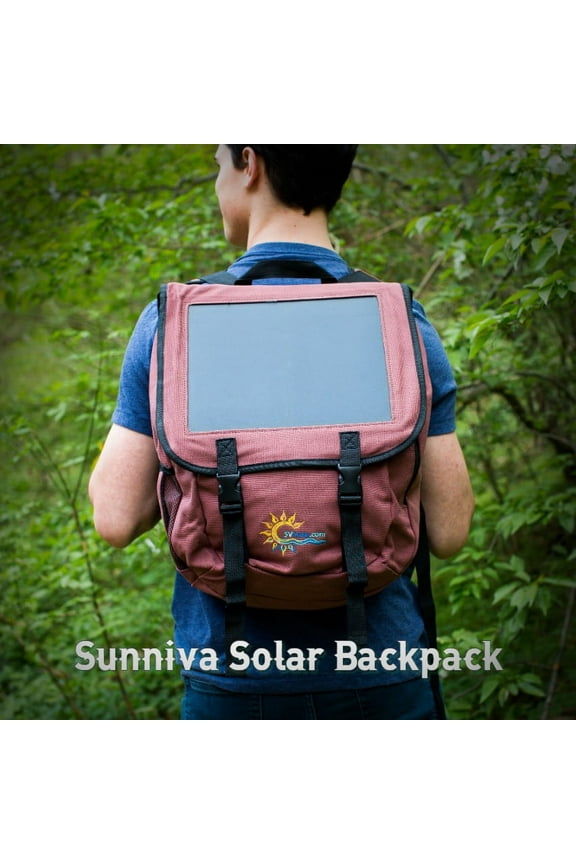 Sunniva Solar Backpack with Power Bank, Brown
