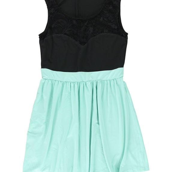 Sunnow Womens Lace Insert Shift Dress, Black, Small