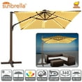 thumbnail image 1 of Sunny 10'x10' Deluxe Anti-wind Cantilever Sunbrella Roma Umbrella Heavy duty Offset Solar Umbrella, 1 of 11