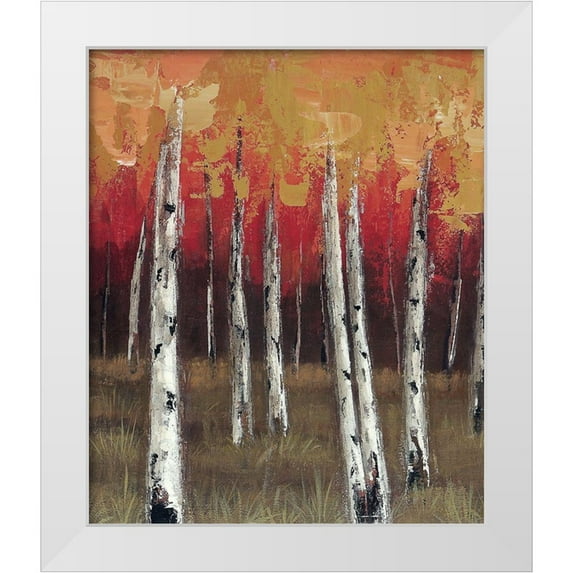 Sunny 12x14 White Modern Wood Framed Museum Art Print Titled - Forest Red 1