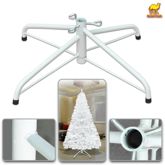 Sunny 17.7-Inch Tree Stand,Foldable Christmas Tree Base for 6' Christmas Trees (17.7-Inch, White)