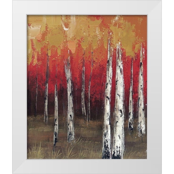 Sunny 20x23 White Modern Wood Framed Museum Art Print Titled - Forest Red 2