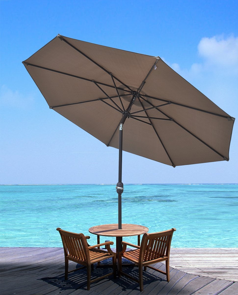 PATIO　Sunny　MARKET　COLOR　GARDEN　8'　OUTDOOR-Taupe　(2.5m)　PARASOL　SUNSHADE　NEW　UMBRELLA　pole)　(38mm　aluminium