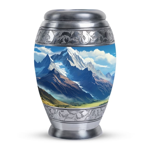 Sunny Alpine Meadows Keepsake Urn For Ashes Adult Male, Miniature Urn 3 Inch, Cremation Urns For Women, Urns For Men, Burial Urns For Adult Human Ashes, Golden Gate Mini Metal Urn 1pcs