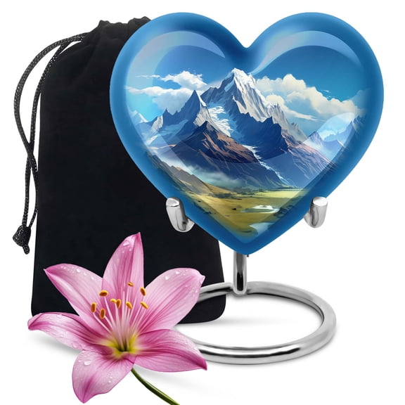 Sunny Alpine Meadows Urns For Human Ashes - Urn For Ashes For Women - Bird Urn for Human Ashes - Urns For Human Ashes Adult Female - Large Cremation Urns For Men 8 Inches