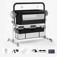 thumbnail image 1 of Sunny Babe Baby Bassinet, 5-Speed Auto Rocking Bed, Portable Bedside Bassinet with Storage Basket for Newborn Infant(Black), 1 of 8