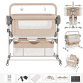 thumbnail image 1 of Sunny Babe Baby Bassinet, Rocking Baby Bassinet with Remote Control, Portable Bedside Bassinet with Storage Basket, Adjustable Bassinetfor Newborn Infant(Black), 1 of 8