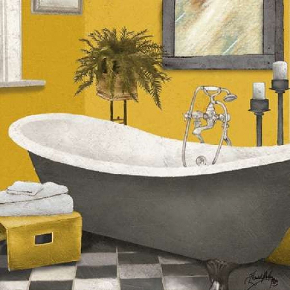 Sunny Bath II Canvas Art - Elizabeth Medley (24 x 24)