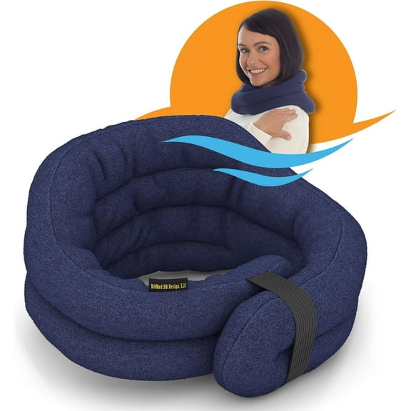 Sunny Bay Microwave Heating Pad, Microwavable Heated Neck and Shoulder Wrap, Hands-Free Weighted Moist Hot or Cool Pack, Soft Fleece Cover and Flaxseed Filling, 26x7 Long-Length, Blue