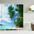 thumbnail image 1 of Sunny Beach Palm Tree Seaside Scenery Fabric Shower Curtain Waterproof Polyester Bath Curtains for Bathroom Decorate with, 1 of 5