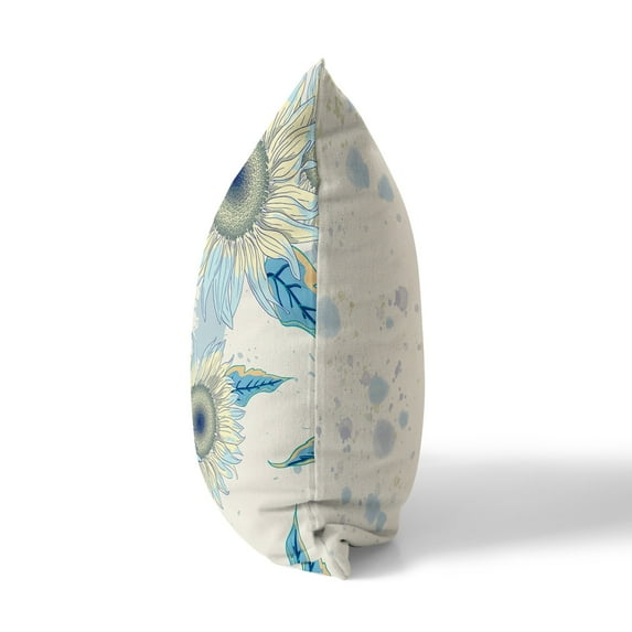 Sunny Blooms Throw Pillow in Blue 16x16