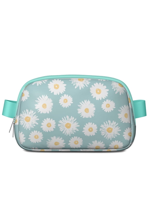 Sunny Boho Daisy Fanny Pack – Floral Waist Bag for Women with Vintage Wildflower Print, Cute Artistic Bloom Design