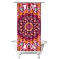 thumbnail image 1 of Sunny Boho Floral Curtain 36x72, Quick-Dry Polyester with Plastic Rings, Retro Daisy Bloom Design for Cute Bathroom Decor, 1 of 5
