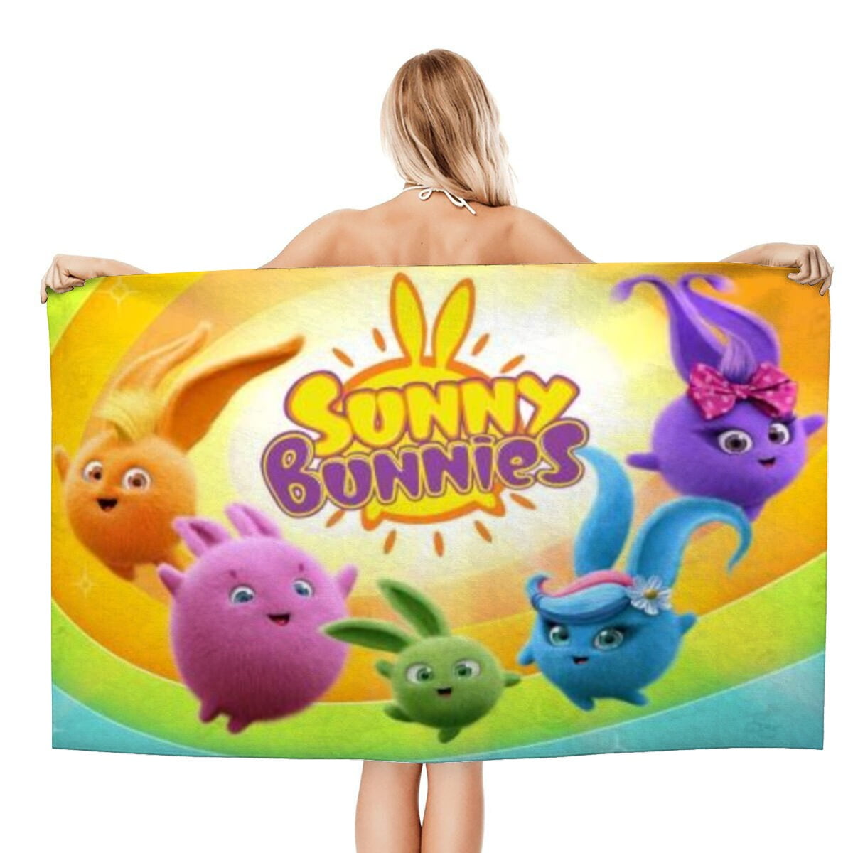 Sunny Bunnies Gifts Beach Towel for Women Girl Birthday Inspired Fan Bath Outdoor Music Lover