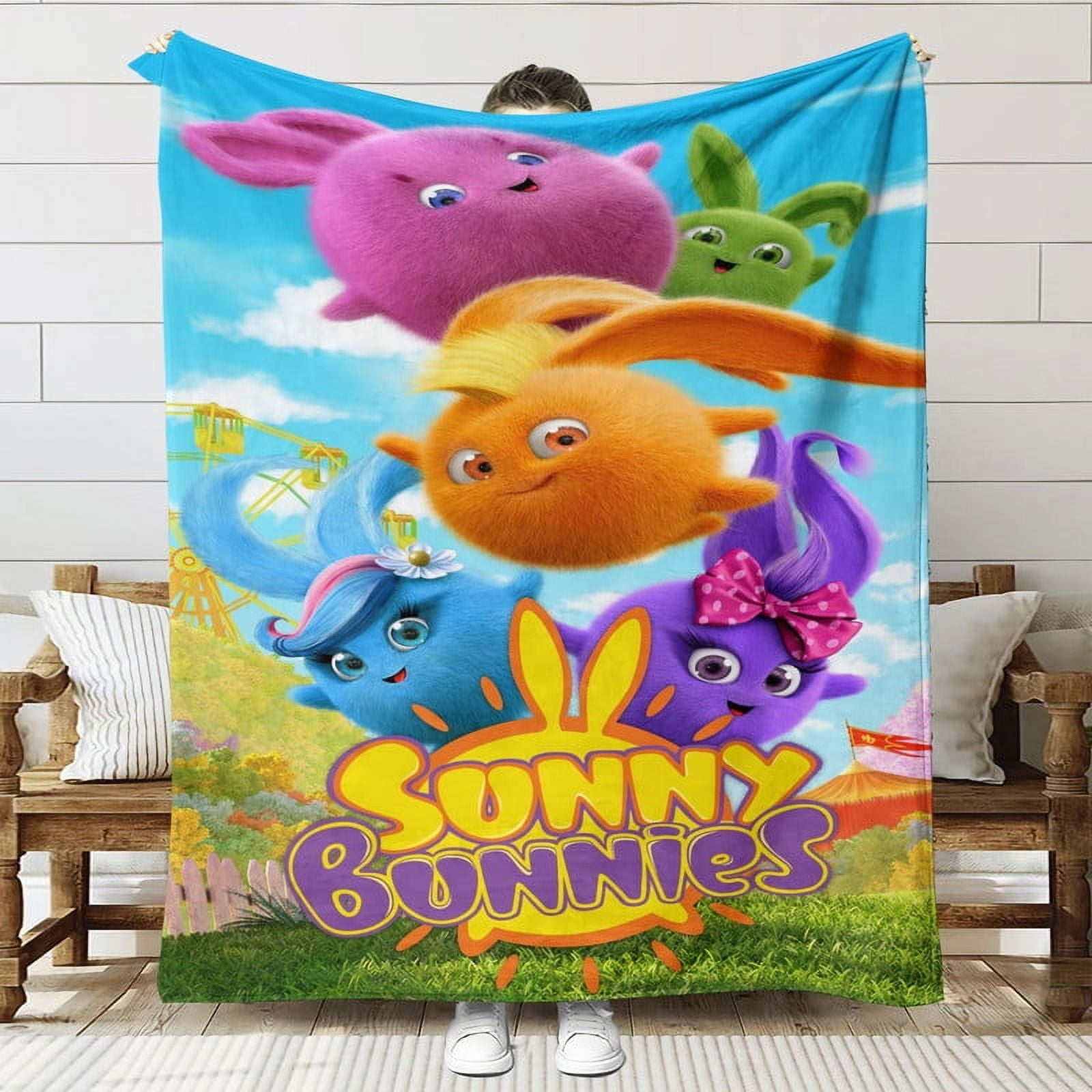 Sunny Bunnies Throw Blanket Gifts for Fans Lover Girls Boys Women Present Hoodie Him Bed 30"x40"