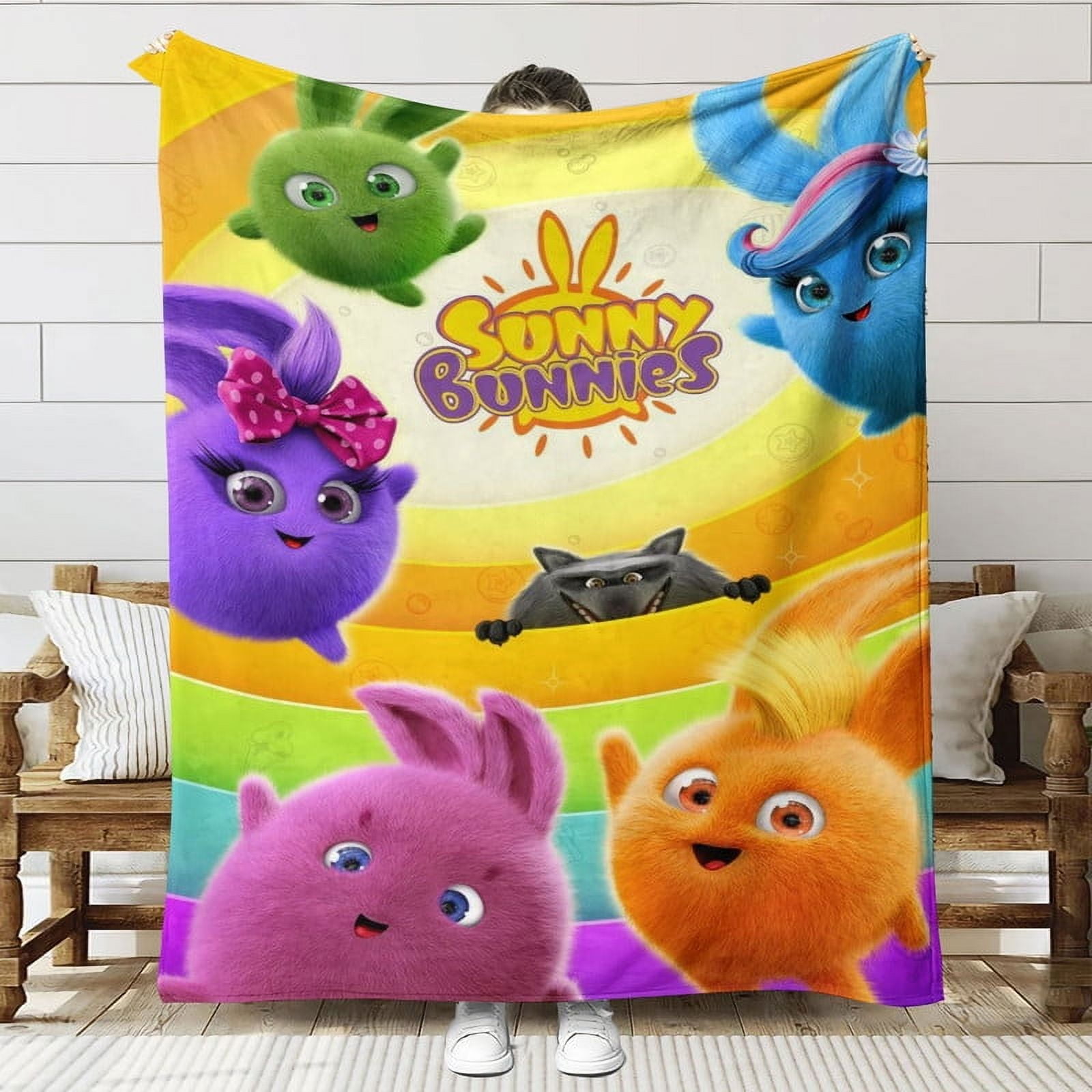 Sunny Bunnies Throw Blanket Gifts for Fans Lover Girls Boys Women Present Hoodie Him Bed 30"x40"