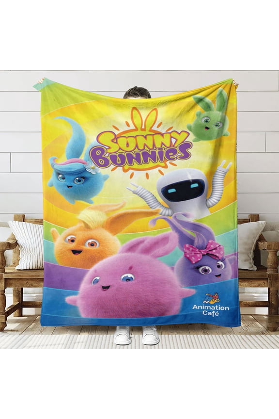 Sunny Bunnies Throw Blanket Gifts for Fans Lover Girls Boys Women Present Hoodie Him Bed 30"x40"