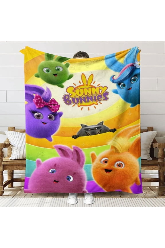 Sunny Bunnies Throw Blanket Gifts for Fans Lover Girls Boys Women Present Hoodie Him Bed 60"x80"