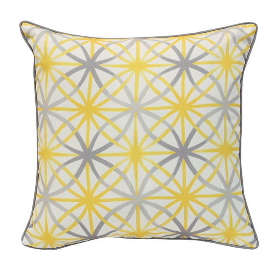 Sunny Citrus Outdoor Geometric Flower Printed Pillow 18 x 18 in Multi