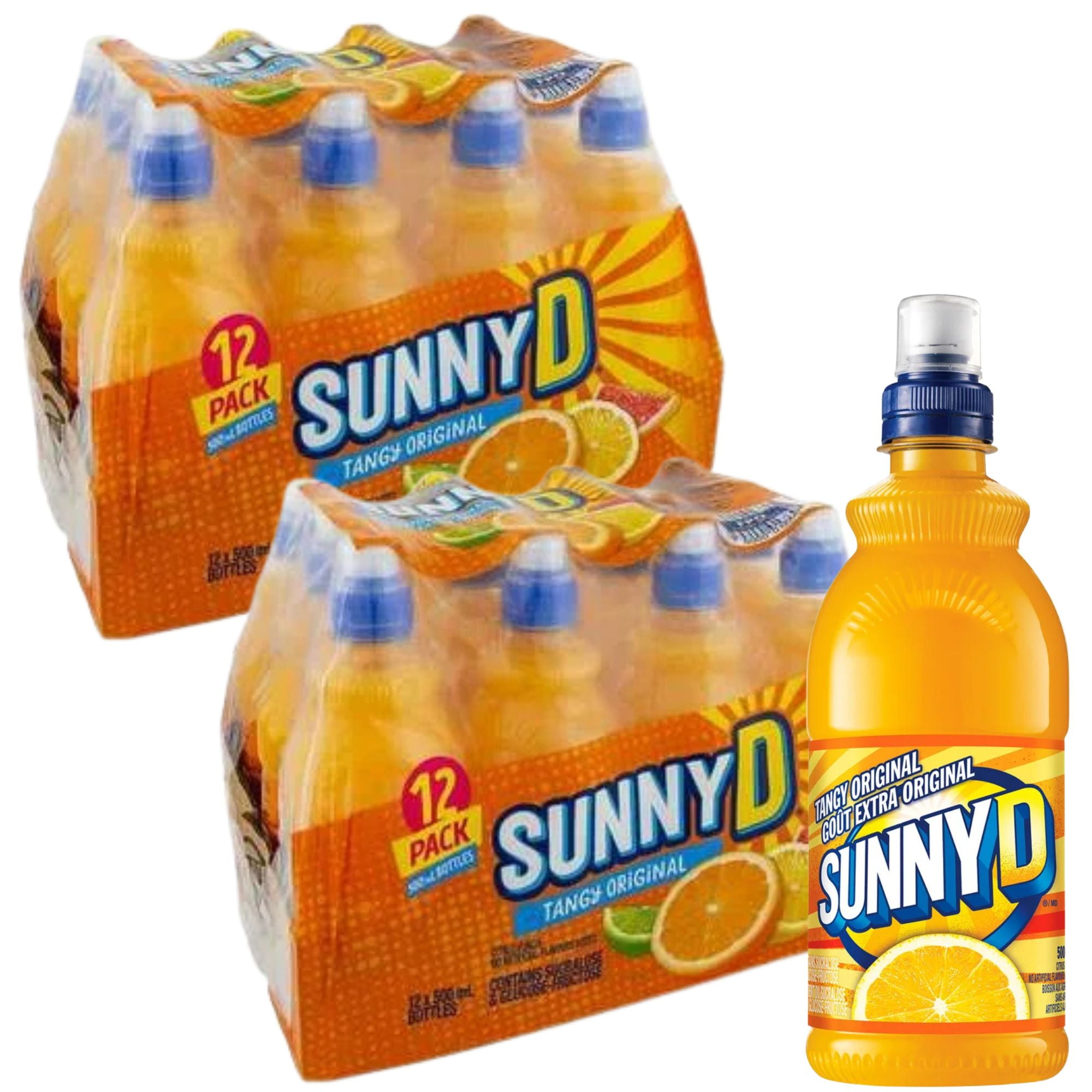 Sunny D Tangy Original Orange Juice- 12-Pack, 500 mL Each (2 PACK)