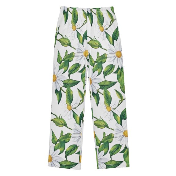 Sunny Daisy Pattern Pajama Pants Soft Lightweight Lounge Pants Bottoms Sleep Pants Warm Comfy