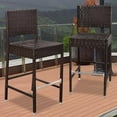 thumbnail image 1 of Sunny Dark Coffee Wicker Barstool Indoor Outdoor Patio Furniture All Weather Bar Stool--2 pcs, 1 of 5