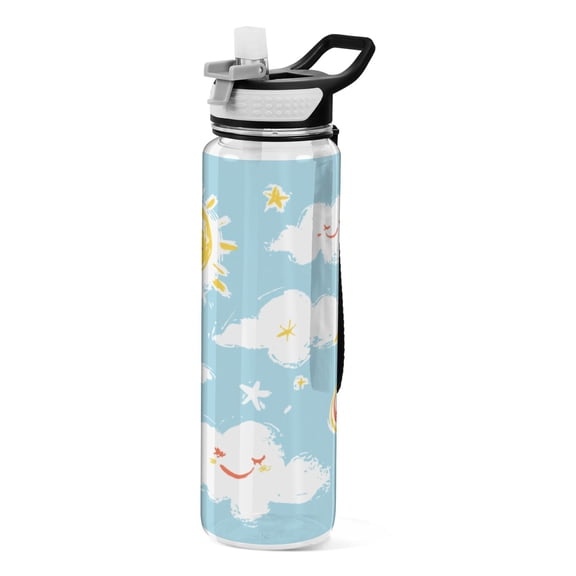 Sunny Day 1000ml Tritan Sport Bottle Straw LeakProof Food-Grade Portable Wide Handle