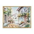 thumbnail image 1 of Sunny Day At The Vintage City Cozy Street 20 in x 12 in Framed Painting Canvas Art Print, by Designart, 1 of 5