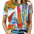 thumbnail image 1 of Sunny Day Lotus Leaf Neck T-Shirt Long Sleeve Women'S T Shirt Elegant Fashion Tops & Tees Colourful Color Estemacleod Orange, 1 of 3