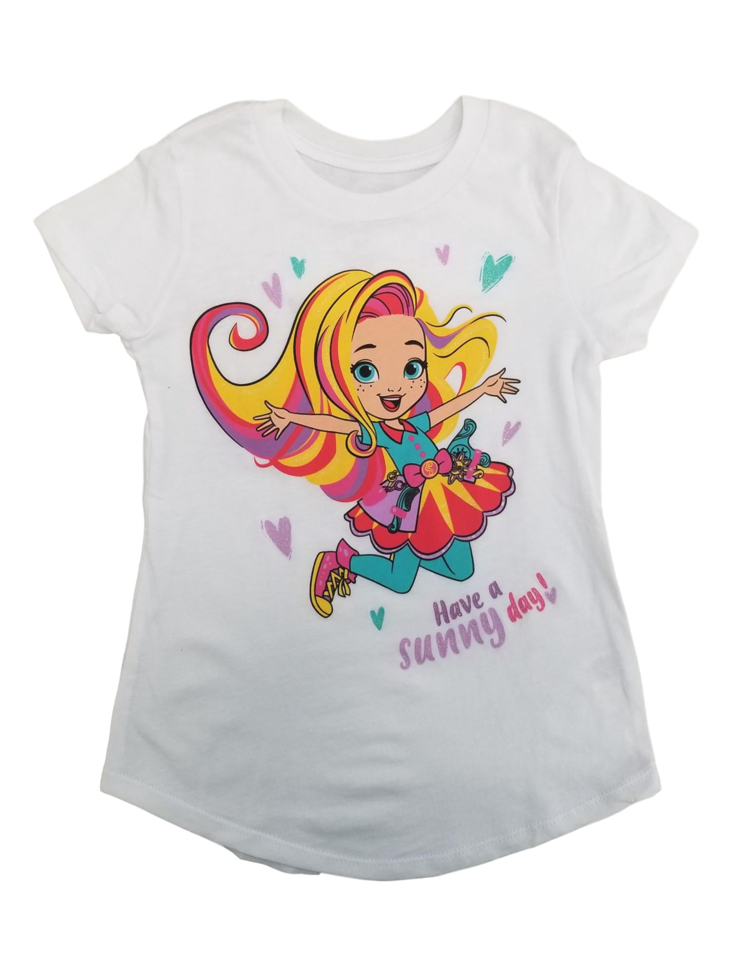 Sunny Day Toddler Girls White Glitter T-Shirt Tee Shirt 5T
