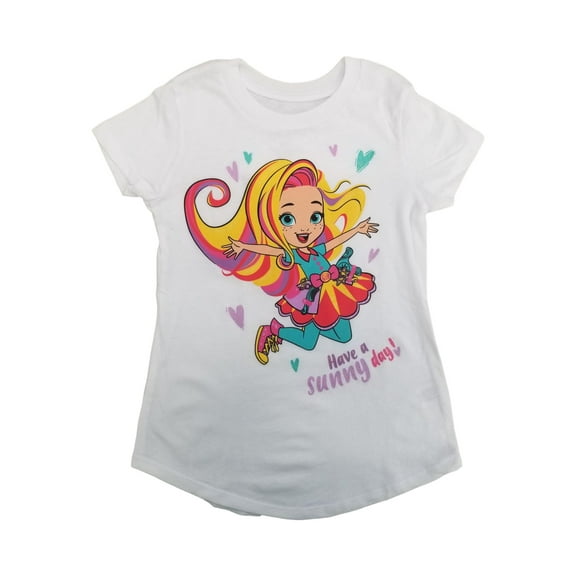 Sunny Day Toddler Girls White Glitter T-Shirt Tee Shirt 5T