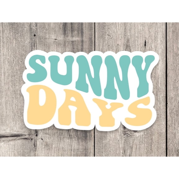 Sunny Days Beach Summertime Beach Bum Coastal Retro Sticker