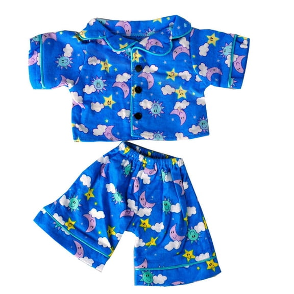 Sunny Days Blue Pajamas for 14"-18" Stuffed Animals, Plush Doll Sleepwear