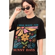 Sunny Days Floral Summer T-shirt, Sunshine Graphic Tee With Wildflowers and Sun Rays, Cute Gift for Women or Flower Lovers