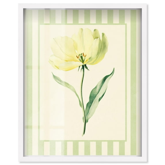 Sunny Days Flower Shadowbox Print Botanical Art by Art Remedy, White Frame, 20 x 24