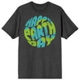 thumbnail image 1 of Sunny Days Happy Earth Day Adult Charcoal Heather Short Sleeve Crew Neck Tee-Large, 1 of 4