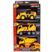 Maxx Action Mini Construction Lights & Sounds Vehicles – 3 Pack with Front End Loader, Excavator and Dump Truck