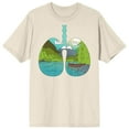 thumbnail image 1 of Sunny Days Mountain Graphic in Lungs Shape Adult Natural Short Sleeve Crew Neck Tee-Large, 1 of 4