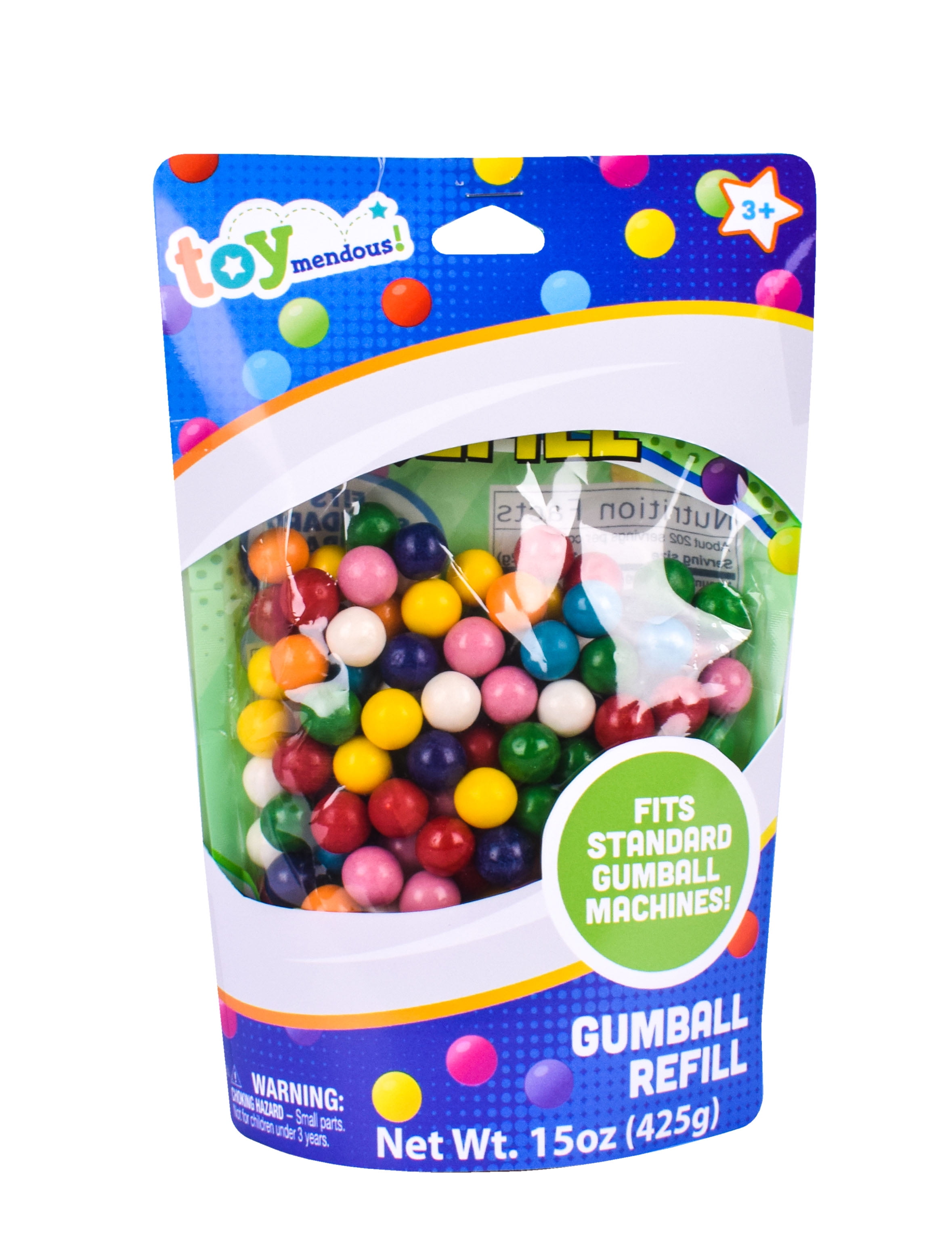Toymendous Gumball Refill, Assorted Flavors & Colors, Children Ages 3+