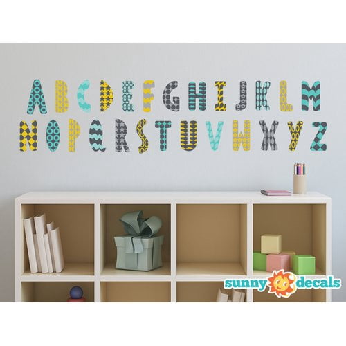 Sunny Decals Modern Alphabet Fabric Wall Decal - Walmart.com