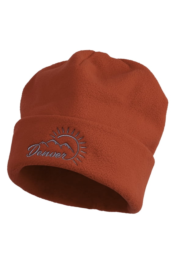 Sunny Denver Embroidered Big Size Reversible Micro Fleece Cap - Red XL-3XL