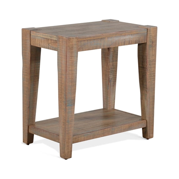 Sunny Designs 25" Modern Mindi Wood Chair Side Table in Weathered Brown