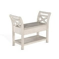 thumbnail image 1 of Sunny Designs 28" Farmhouse Wood Accent Bench with Storage in Marble White, 1 of 5
